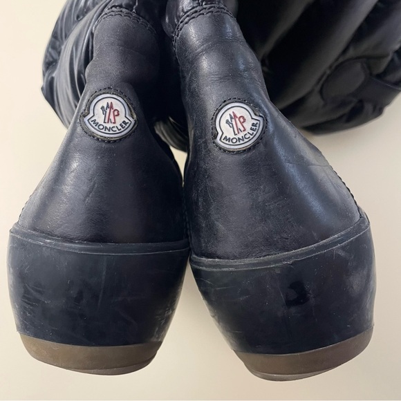 MONCLER Nimble Puffer Down Wedge Knee High Black Boots Snow Women’s Size 40/US 9 - Picture 9 of 16